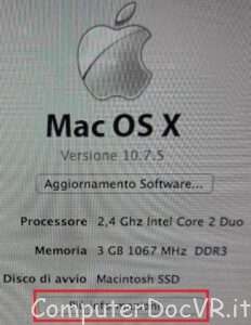 identificare numero seriale macos 10 anni