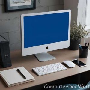 Computer con schermo blu