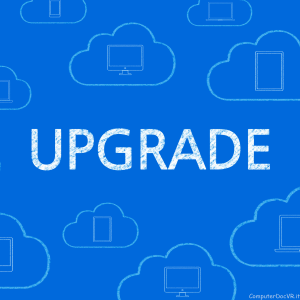 sfondo blu con al centro la scritta "upgrade"